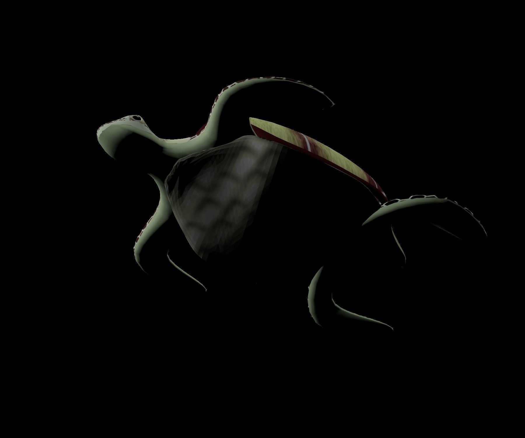 Rigged low-poly turtle  Low-poly 3D model_2