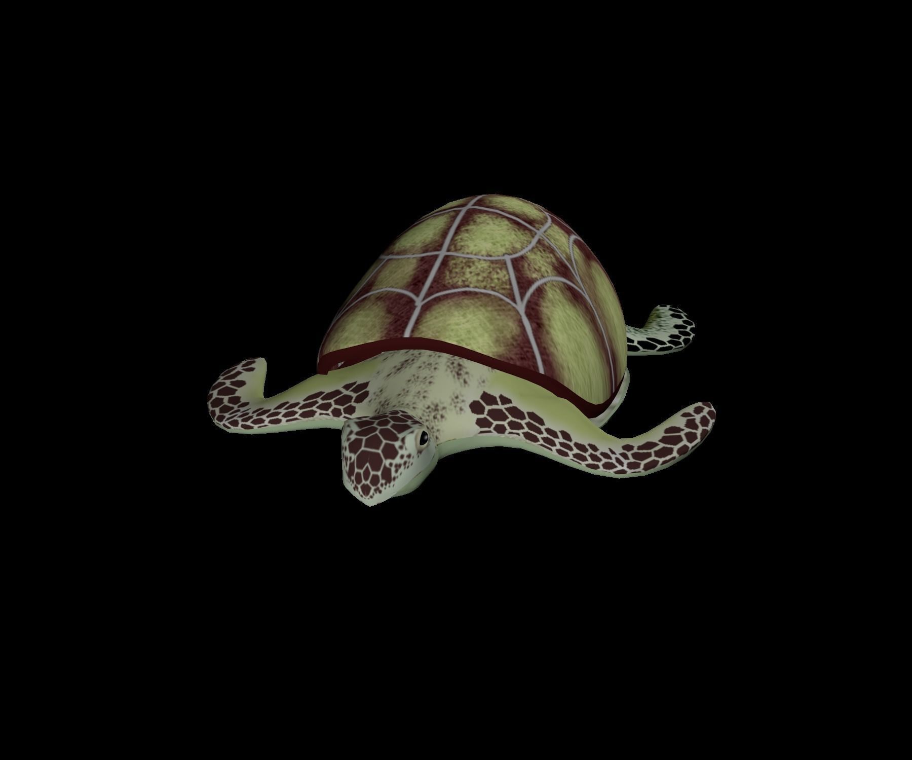 Rigged low-poly turtle  Low-poly 3D model_10