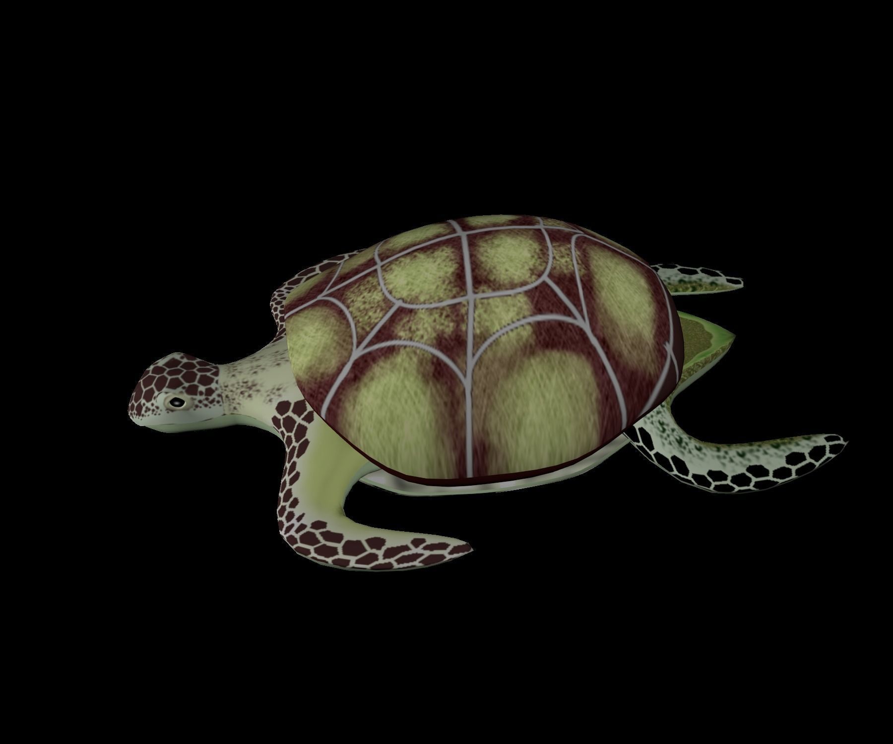 Rigged low-poly turtle  Low-poly 3D model_6