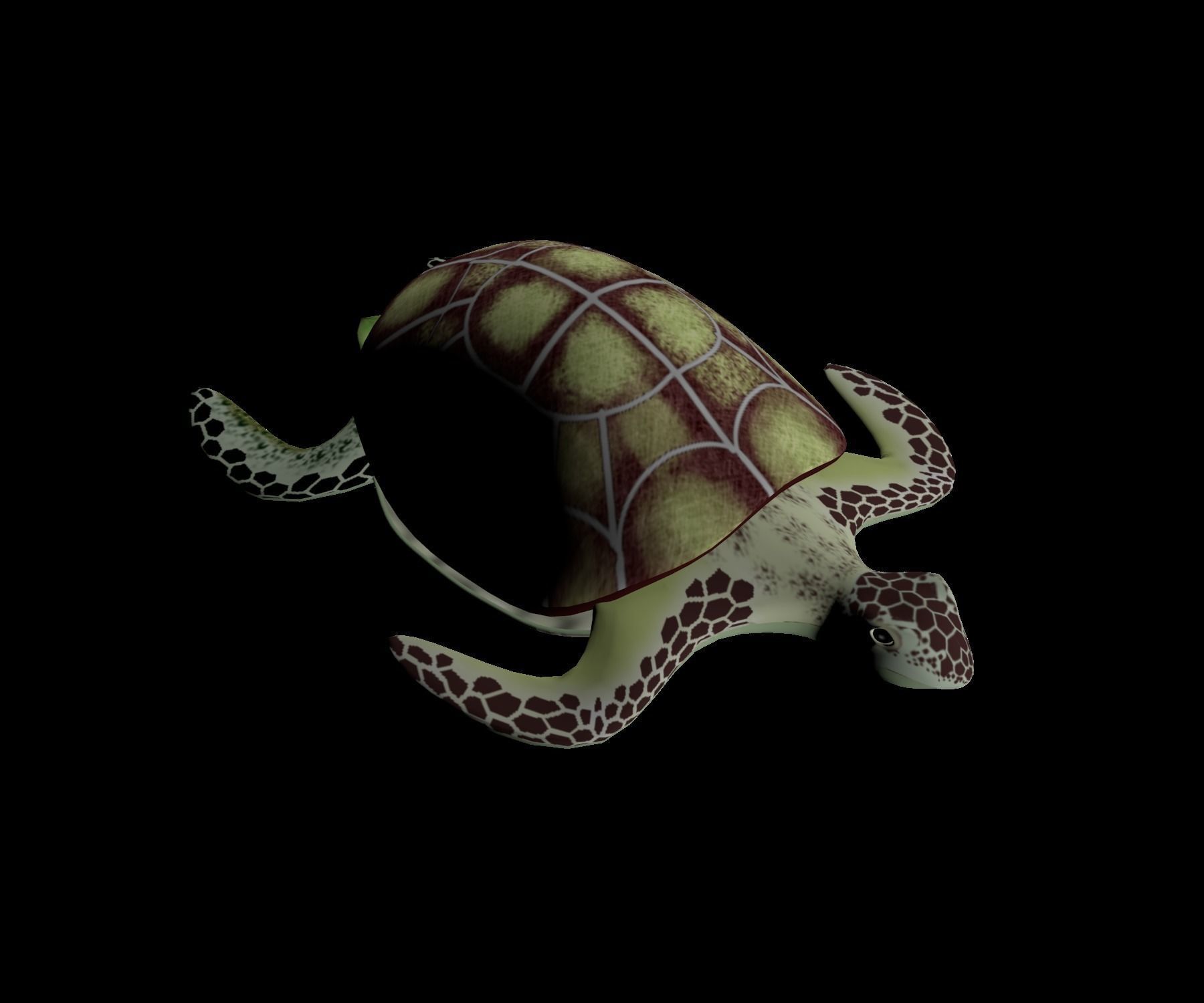 Rigged low-poly turtle  Low-poly 3D model_4