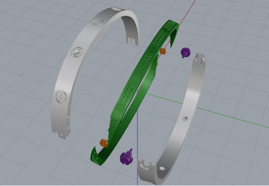 bracelet bolt 3D print model_12