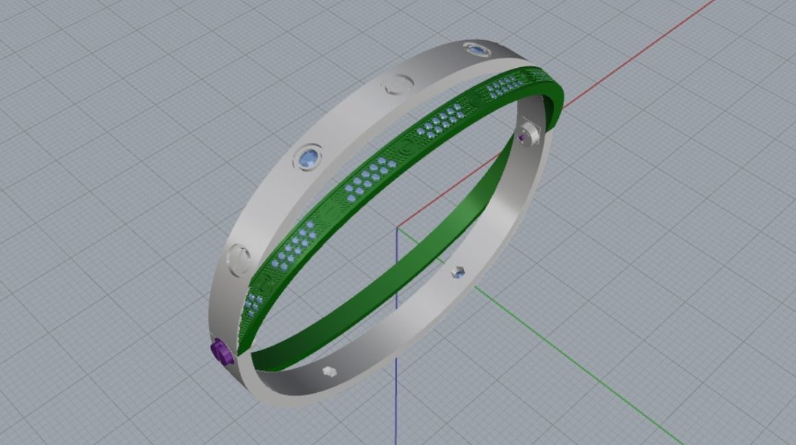 bracelet bolt 3D print model_5