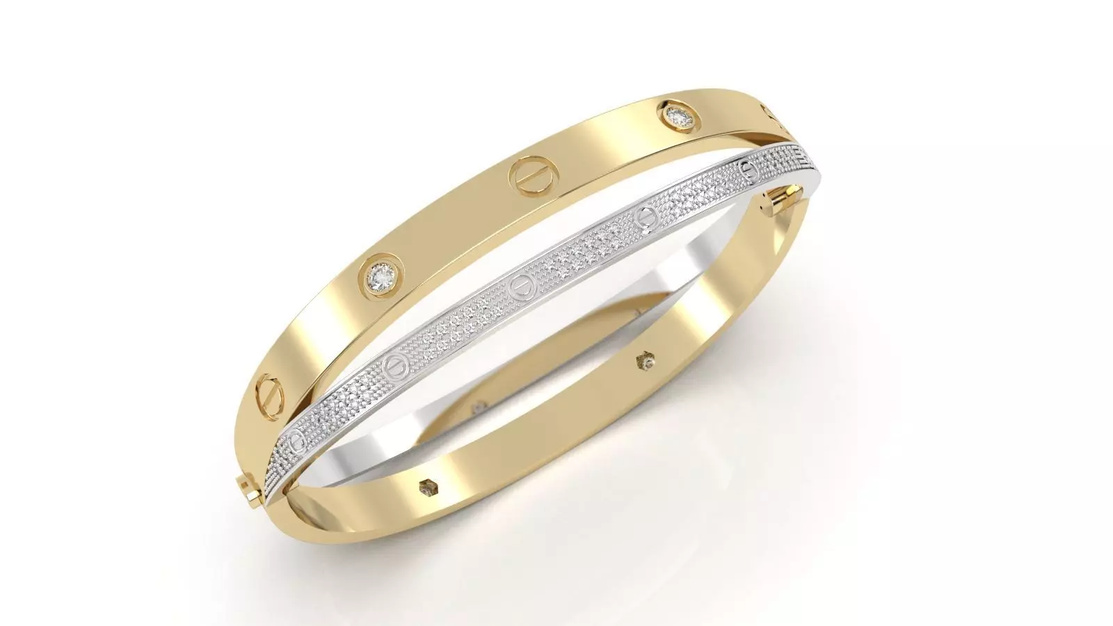 bracelet bolt 3D print model_0