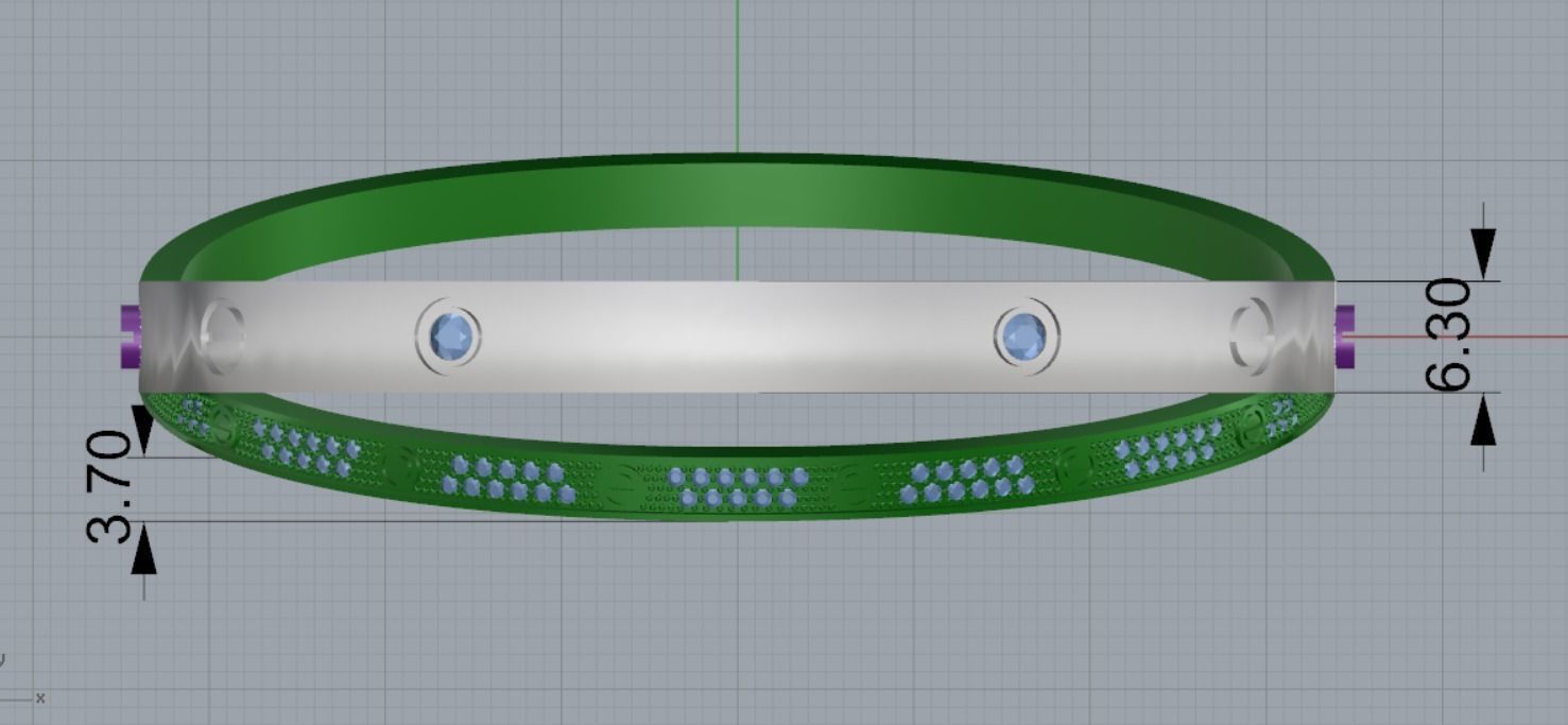 bracelet bolt 3D print model_17