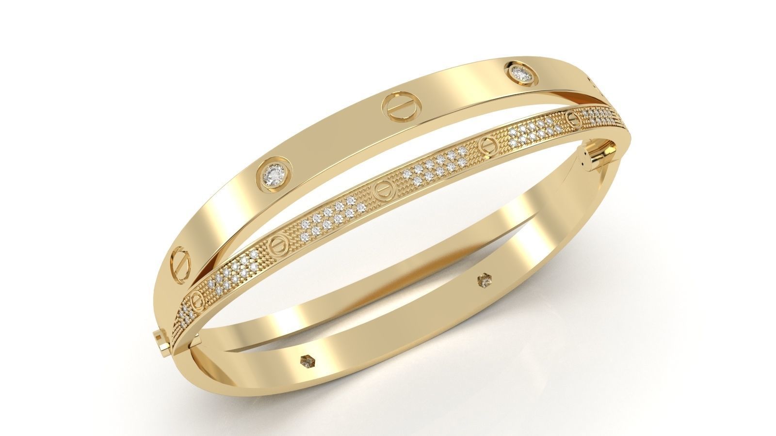 bracelet bolt 3D print model_3