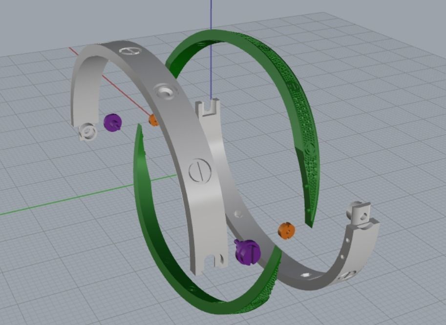 bracelet bolt 3D print model_16