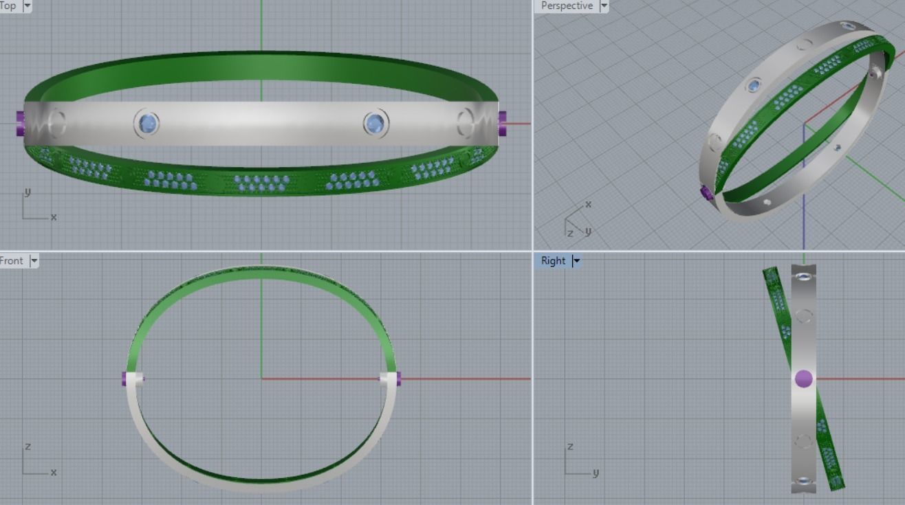 bracelet bolt 3D print model_10