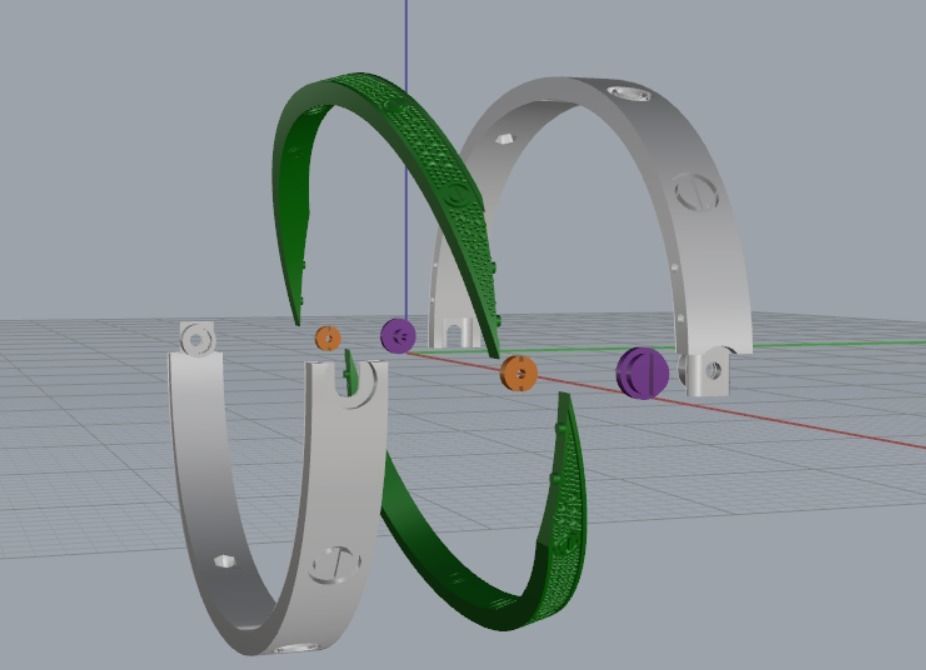 bracelet bolt 3D print model_15