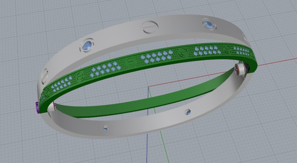 bracelet bolt 3D print model_11