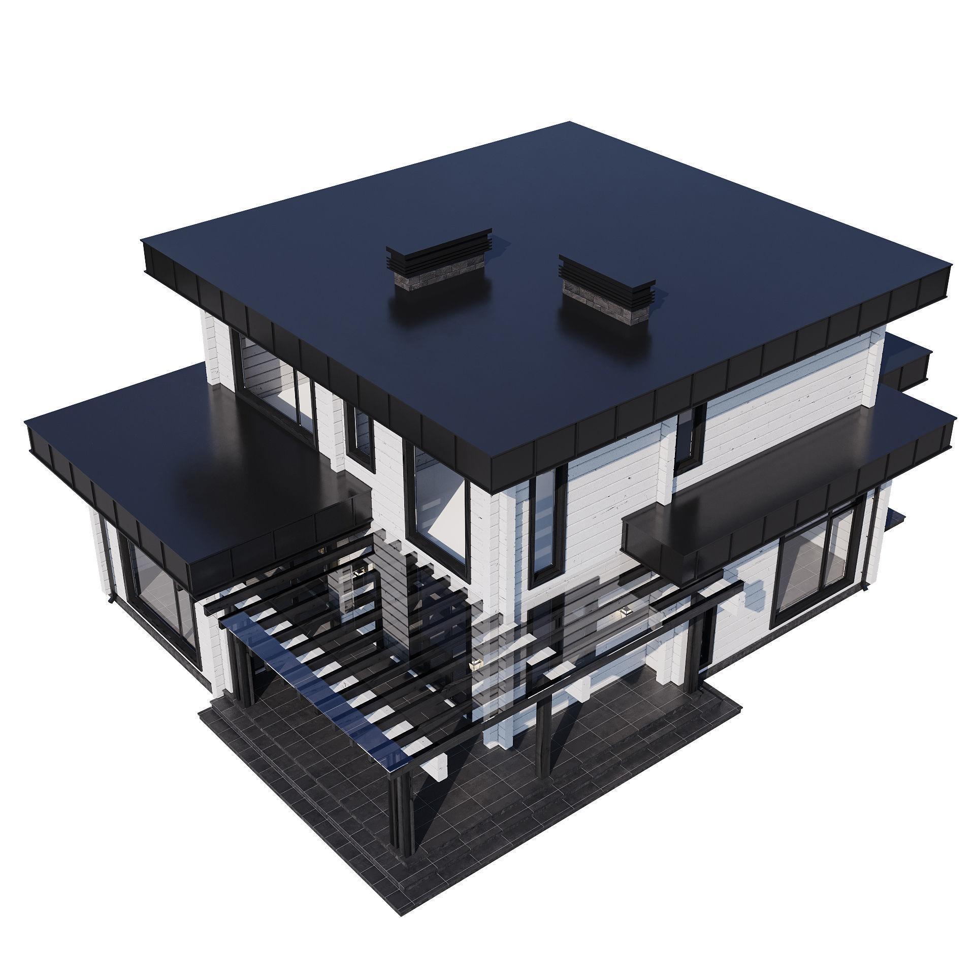 Modern house v61 3D model_4