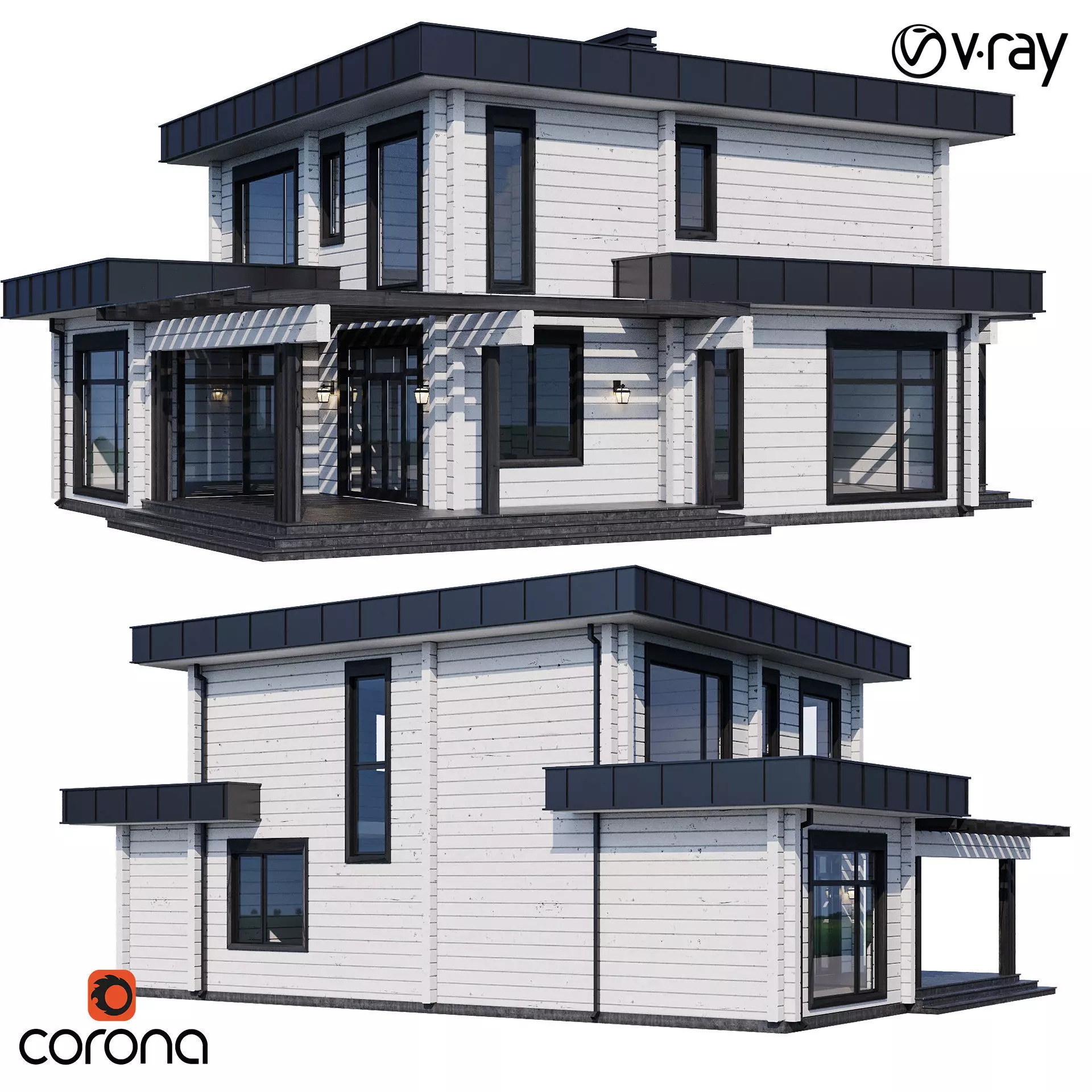 Modern house v61 3D model_0