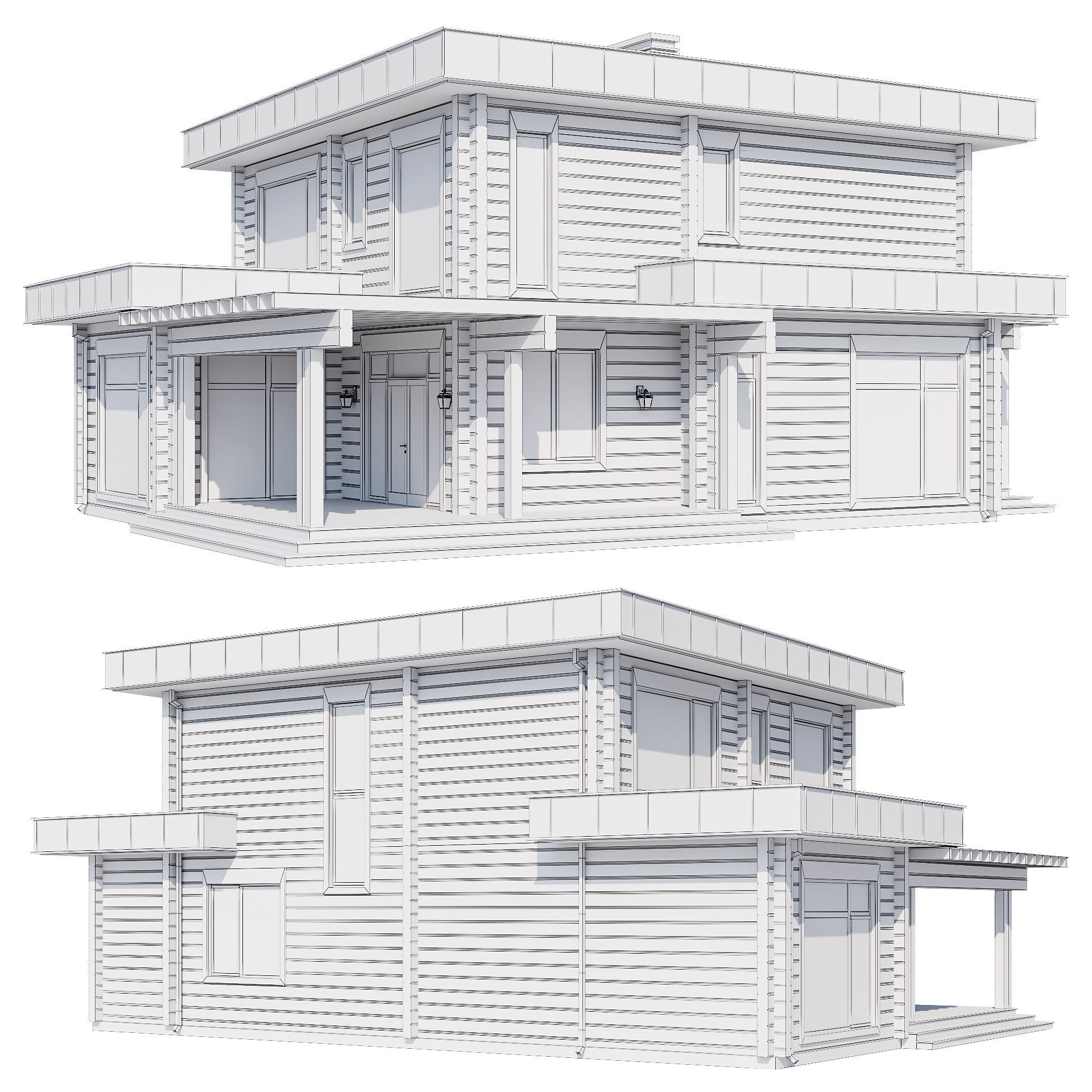 Modern house v61 3D model_5