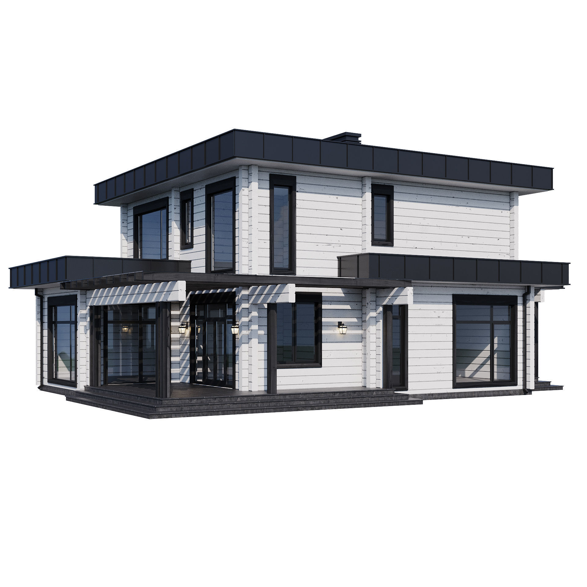 Modern house v61 3D model_7