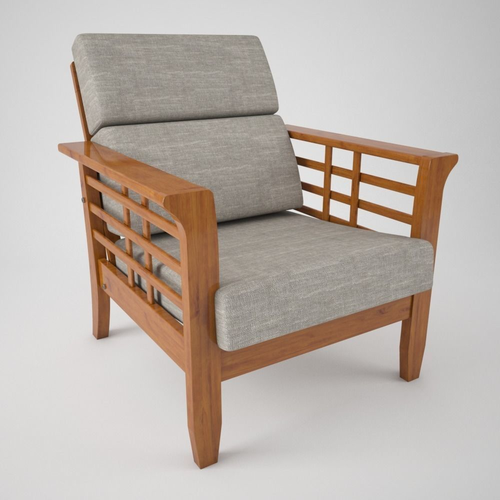 Wooden sofa with cushion