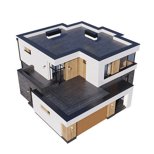 Modern house v63 3D model 4