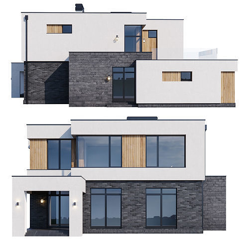 Modern house v63 3D model 3
