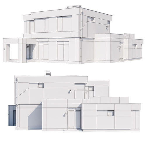 Modern house v63 3D model 6