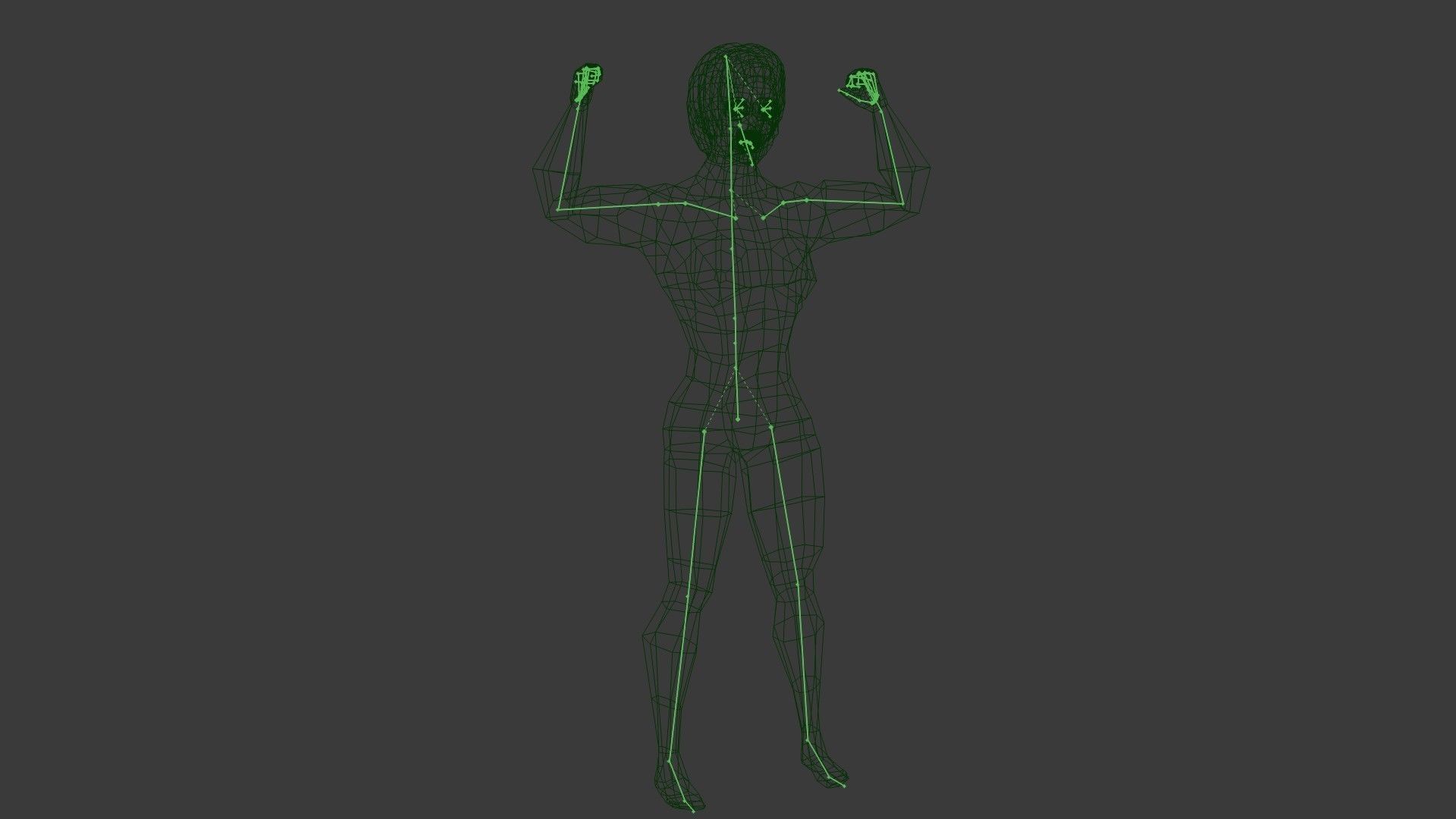 cartoon Fitness girl Low-poly 3D model_15