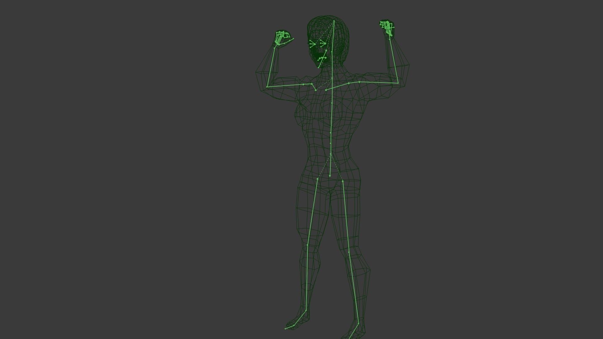 cartoon Fitness girl Low-poly 3D model_11