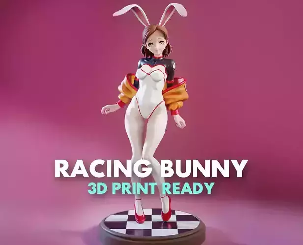Anime Racing Bunny Girl - 3D Print Ready