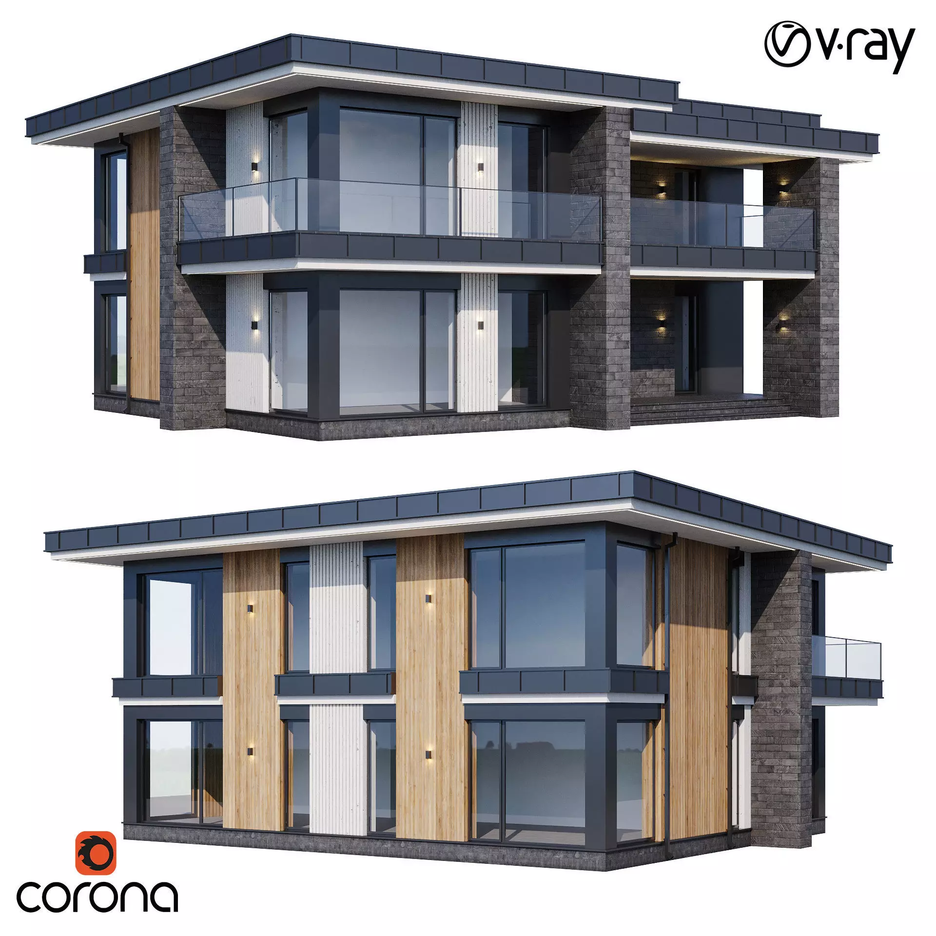 Modern house v65 3D model
