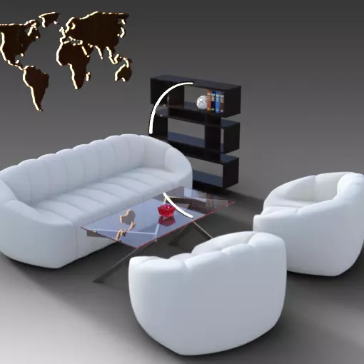 Reader and coffee nook in the Genboeck house 3D model