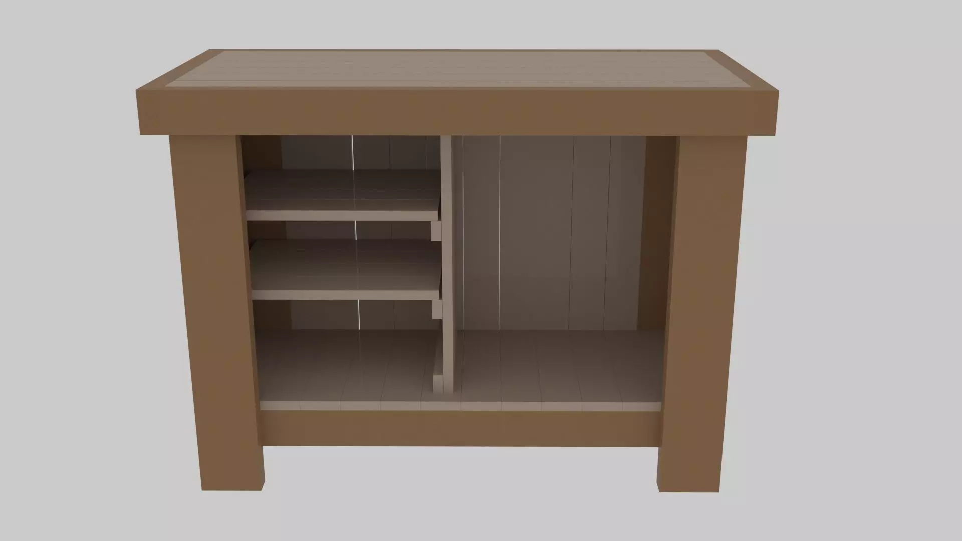 wooden bar counter 3D model