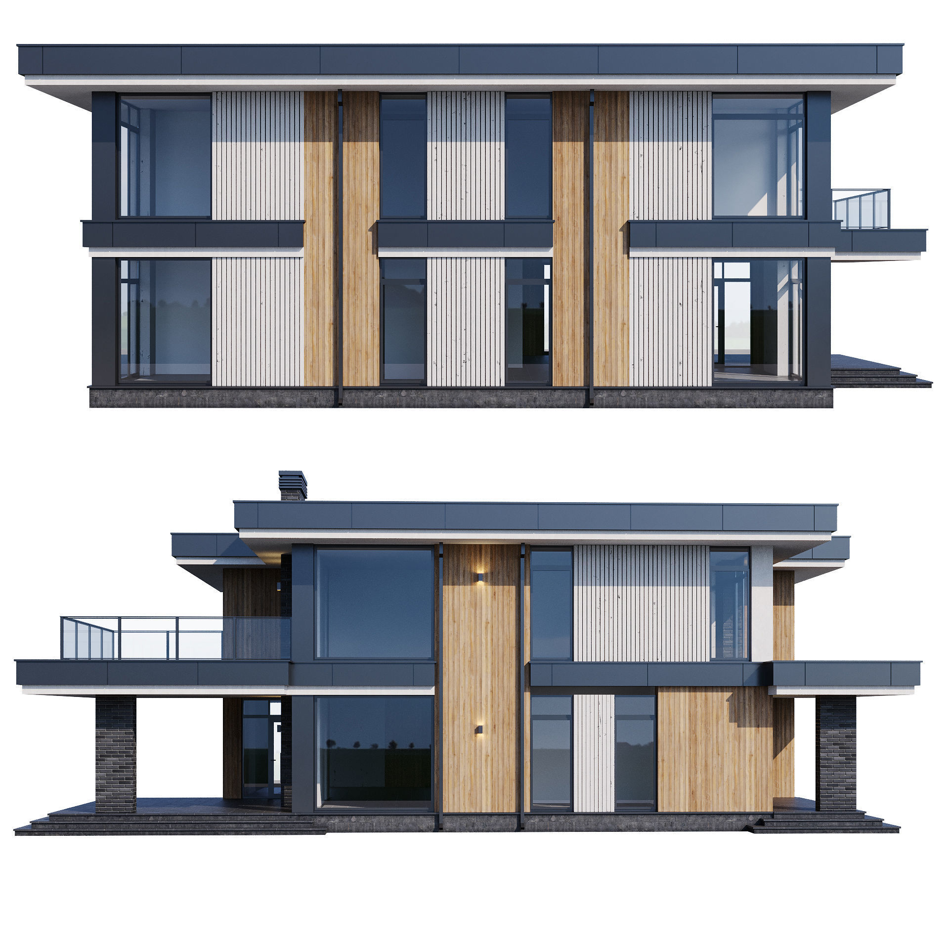 Modern house v67 3D model_2