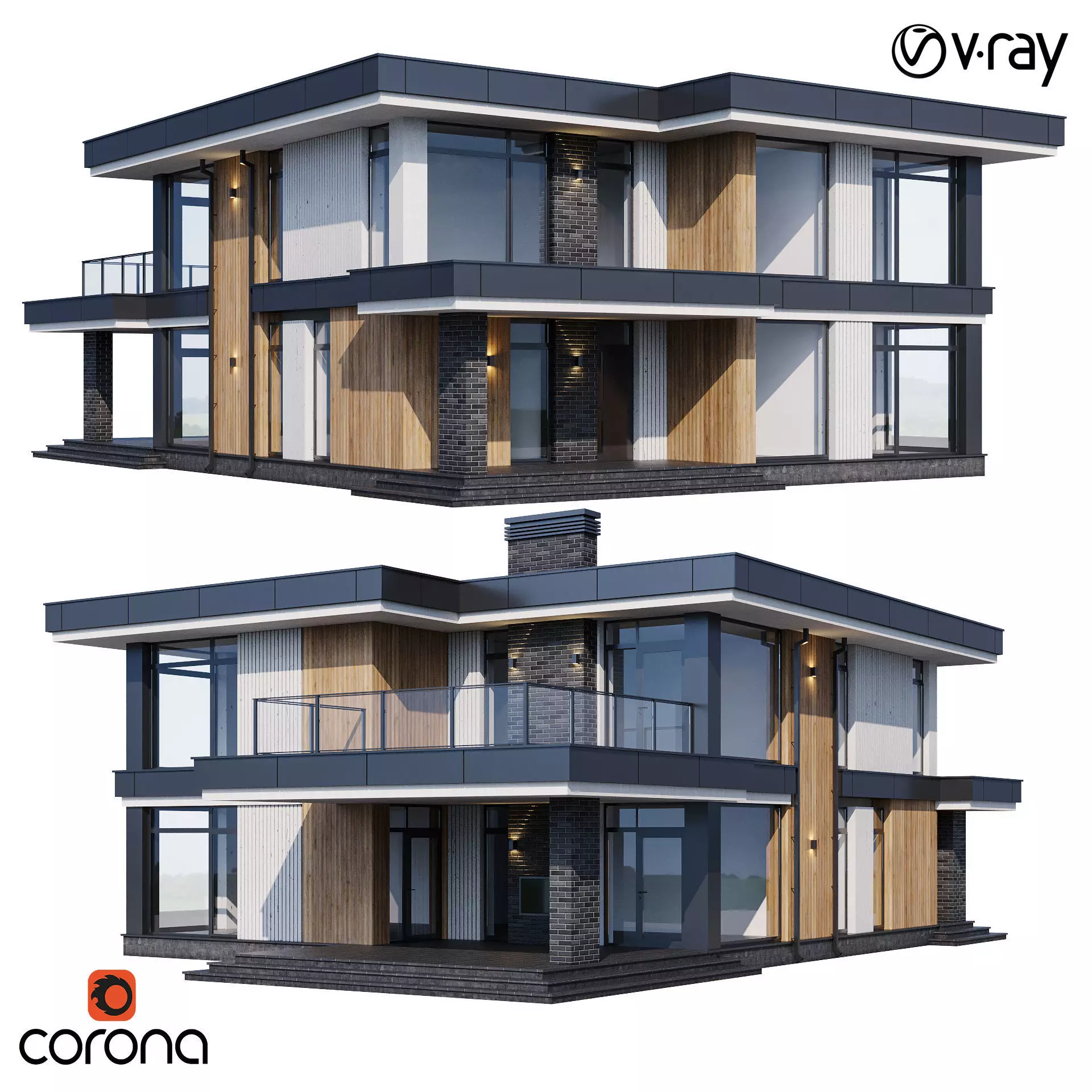 Modern house v67 3D model_0