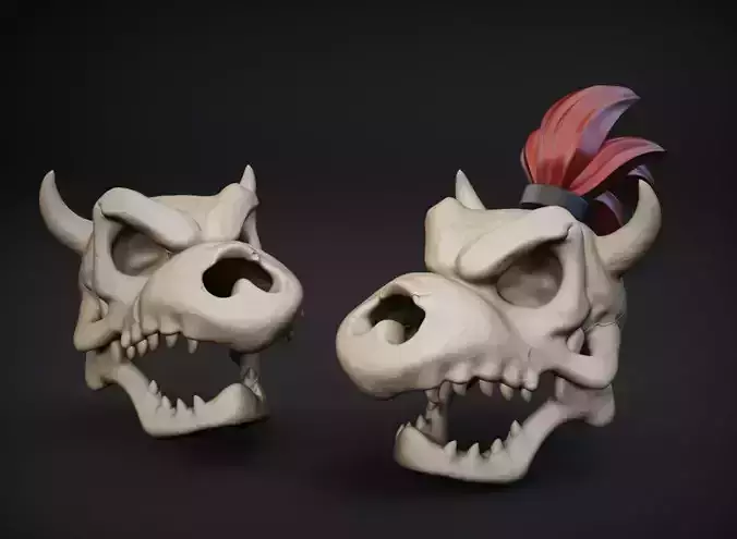 Bowser skull Super Mario 3D printing model