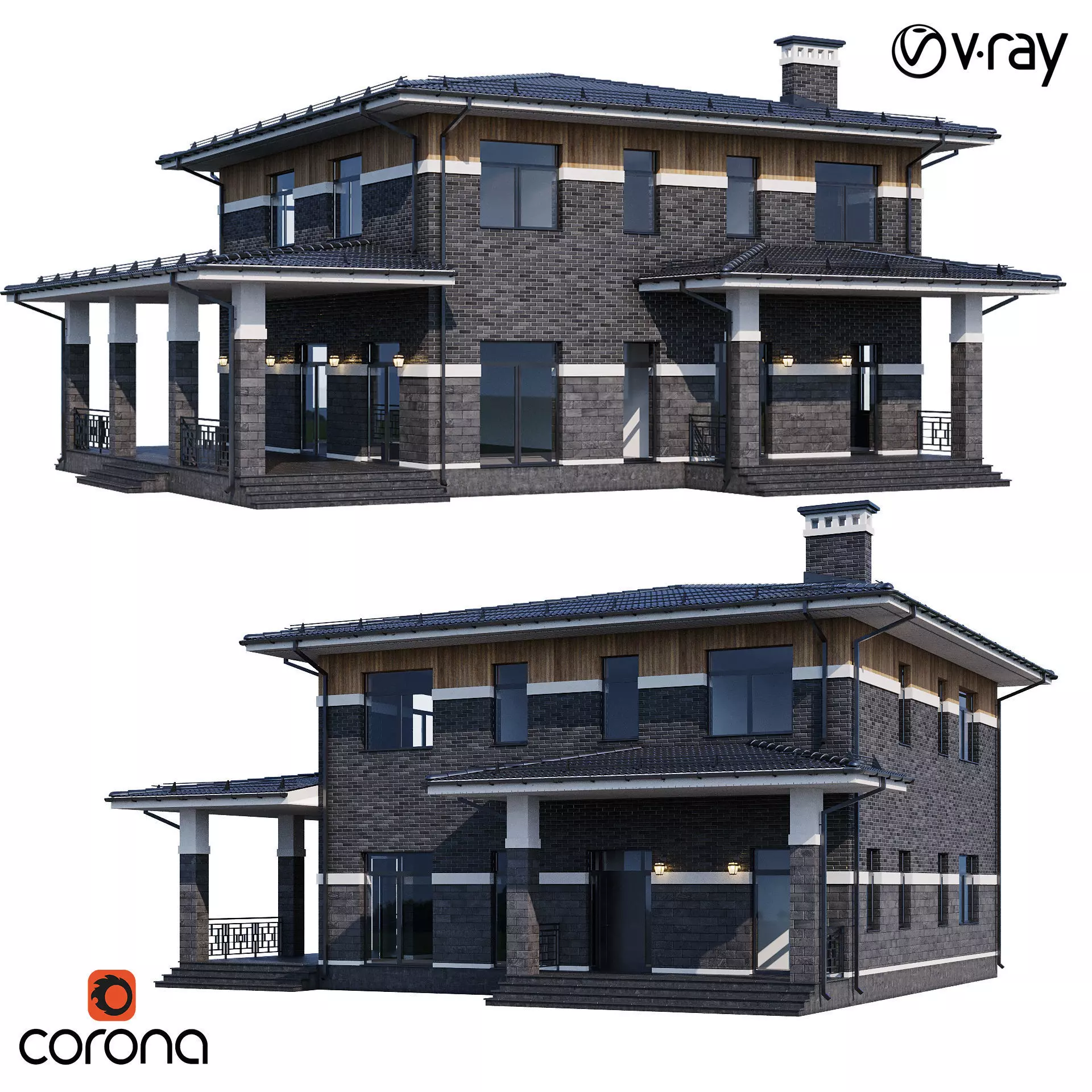 Modern house v68 3D model_0