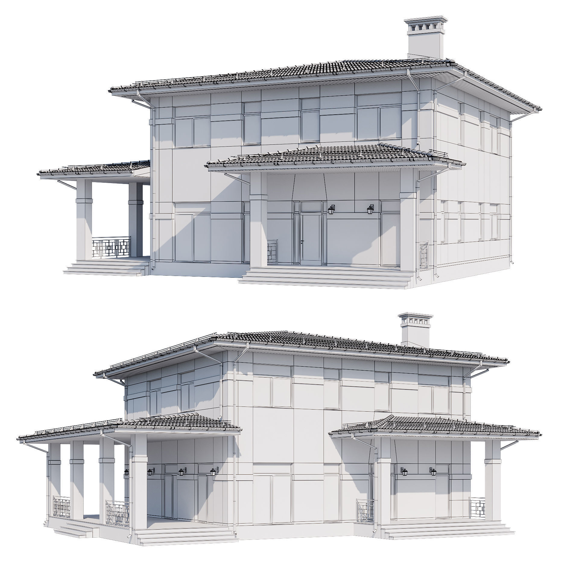 Modern house v68 3D model_4