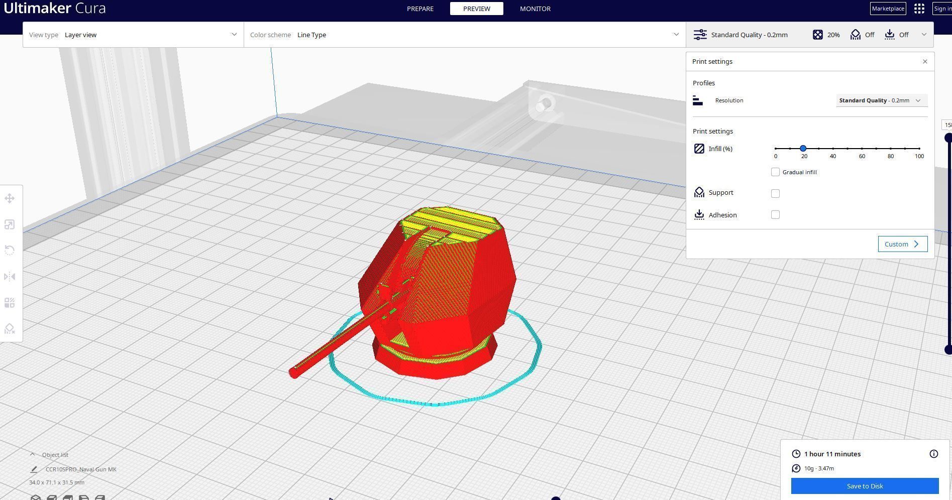 NAVAL GUN SHIP MK 3D print model_1