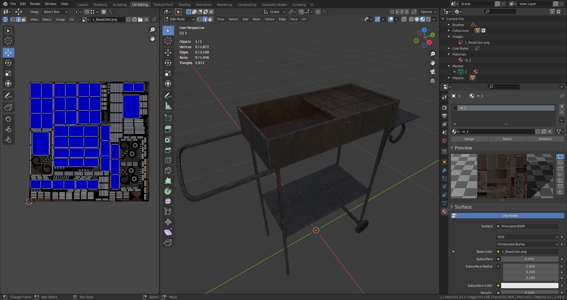 grill Low-poly 3D model_10