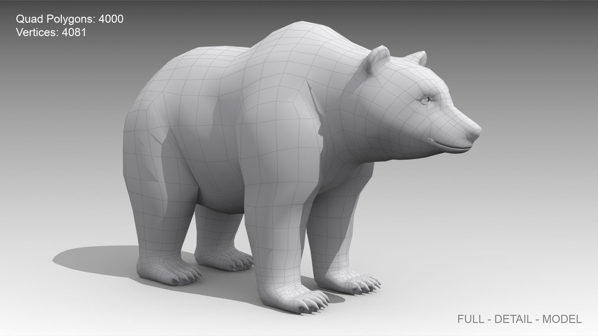 Grizzly Bear Animated Low-poly 3D model_9