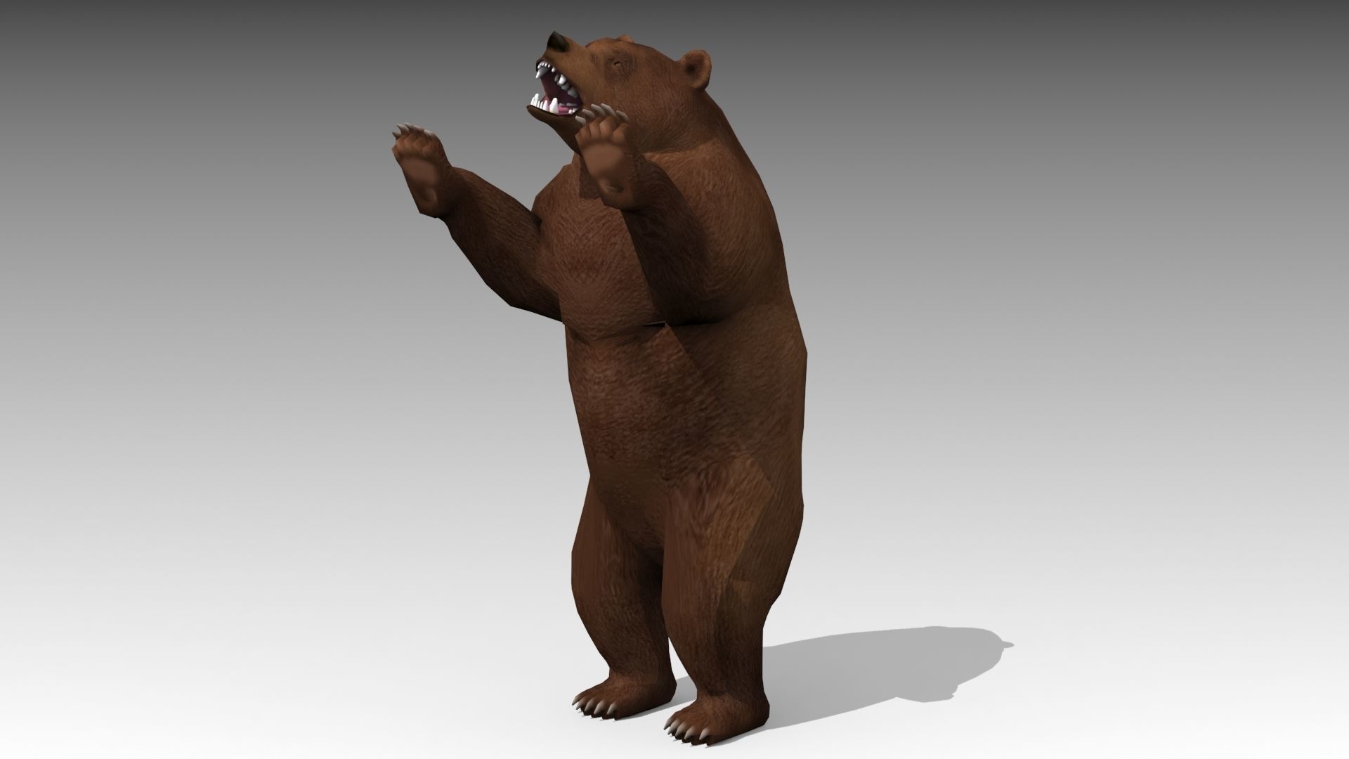 Grizzly Bear Animated Low-poly 3D model_5
