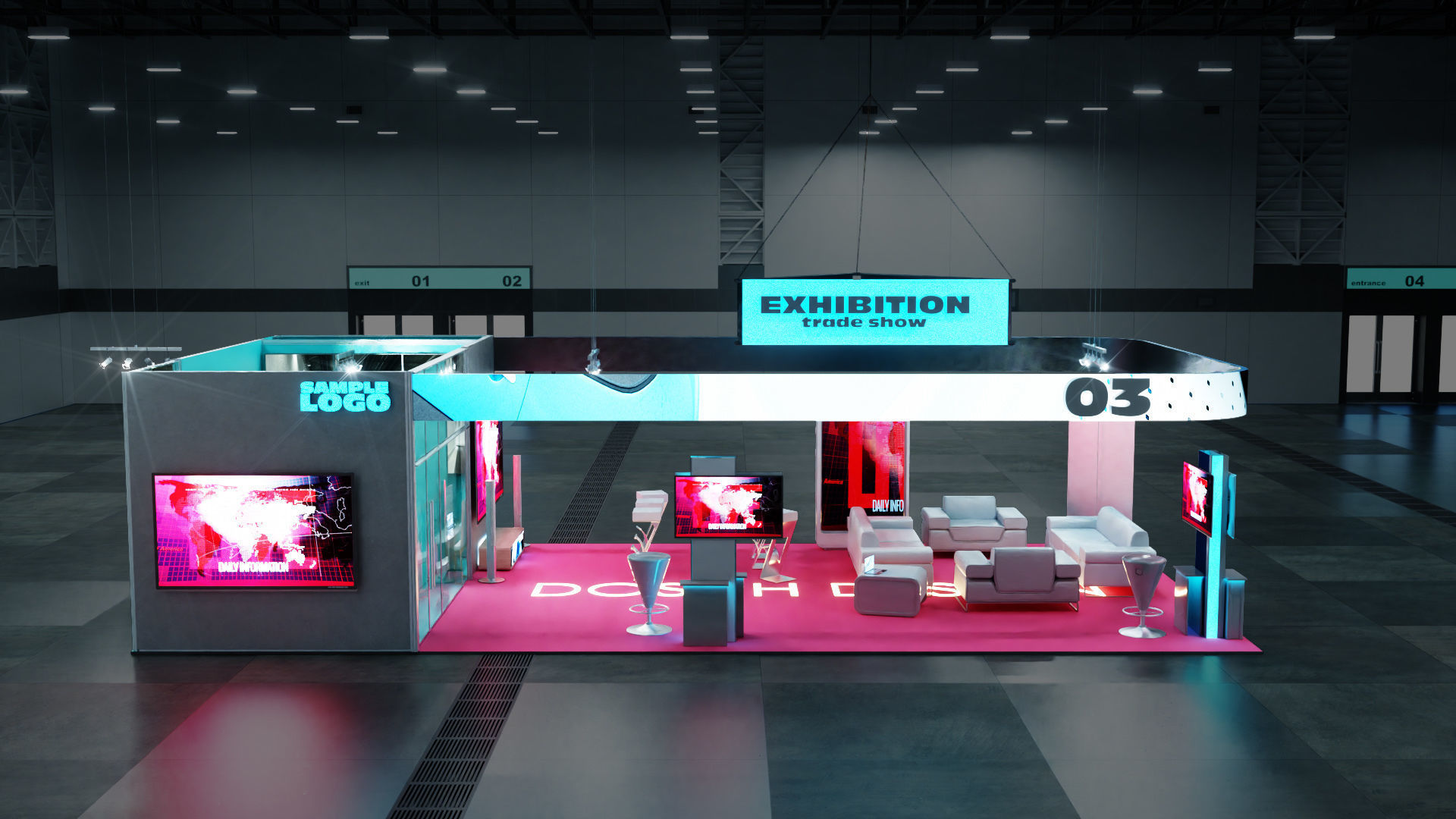 DOSCH 3D - Trade Show Exhibition V2 3D model_2