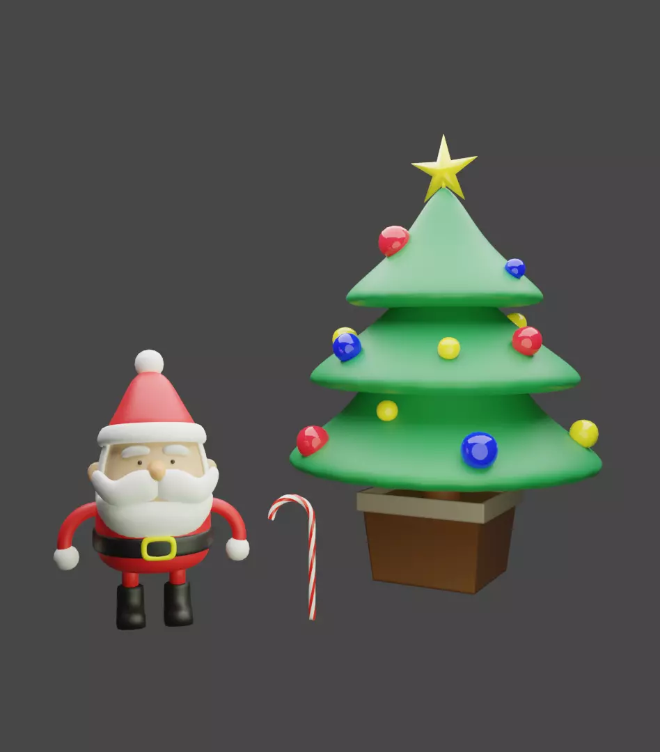 Xmas 3D Low-poly 3D model_0