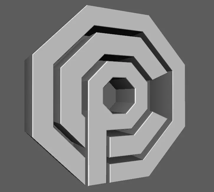 Robocop OCP Logo  Free low-poly 3D model_0