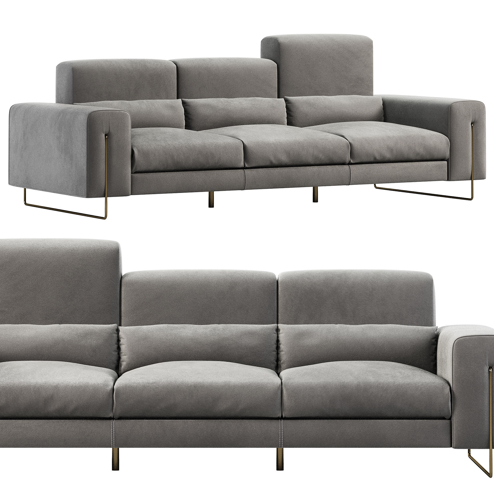 Newport Sofa By Gamma 3D model_1