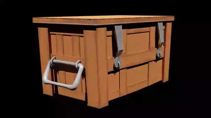 Chest Game Ready Low Poly PBR 3D Model