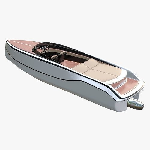 Zagato Electric Boat Low-poly 3D model