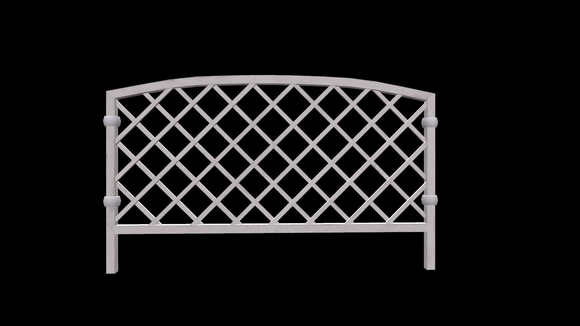 lawn fence Low-poly 3D model_5