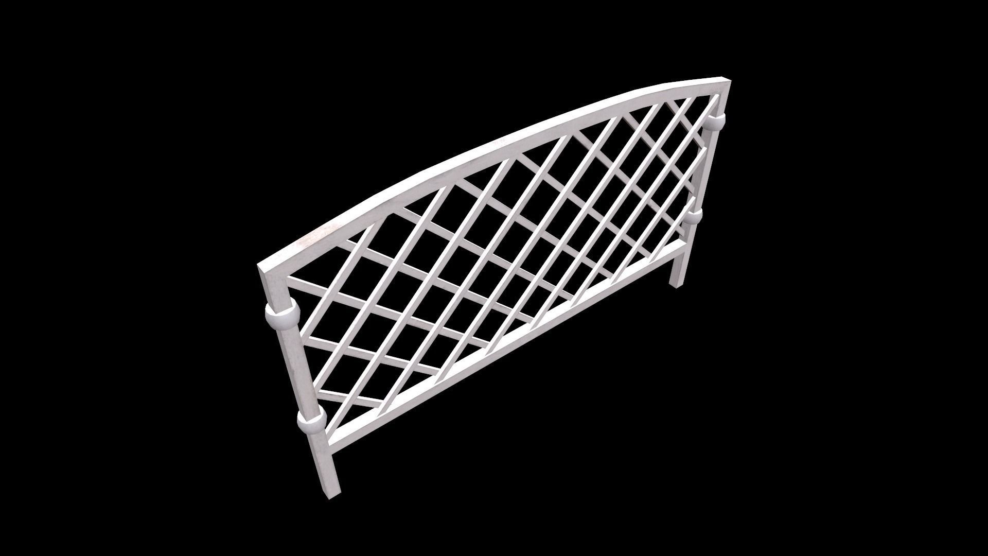 lawn fence Low-poly 3D model_4