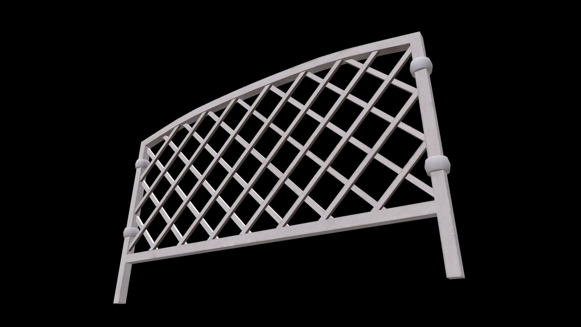 lawn fence Low-poly 3D model_6