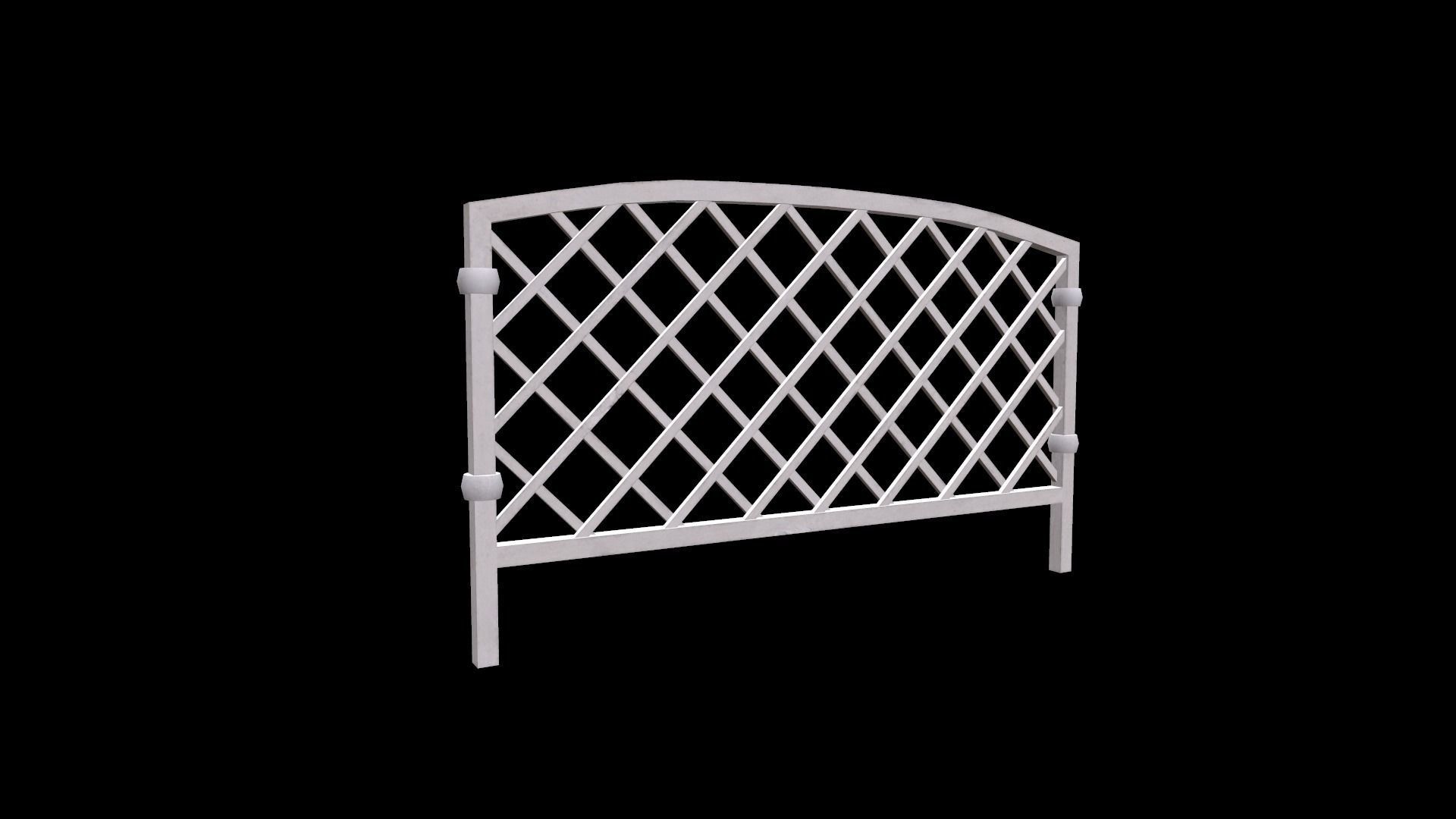 lawn fence Low-poly 3D model_3