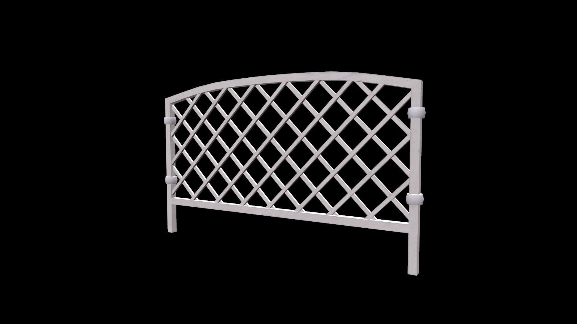 lawn fence Low-poly 3D model_2