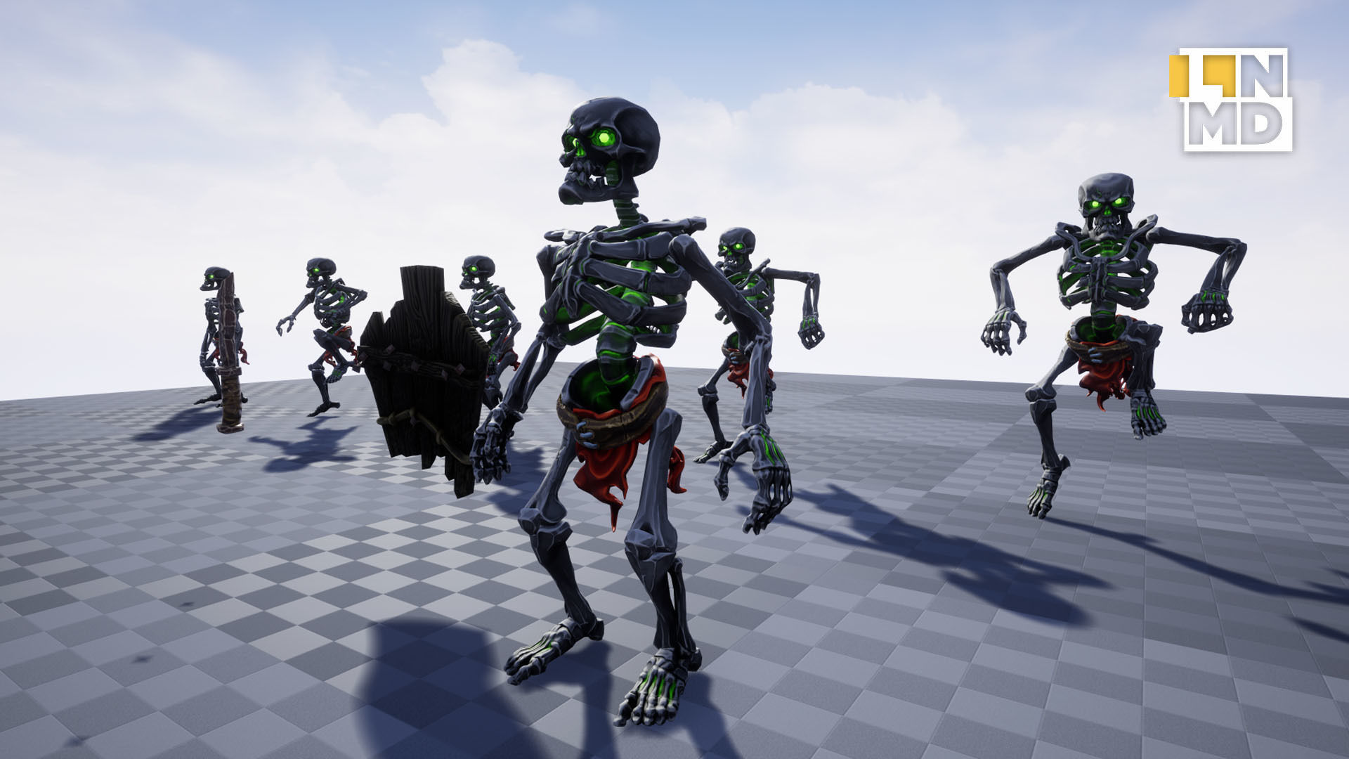 Game ready Skeleton character with 24 animations Low-poly 3D model_15