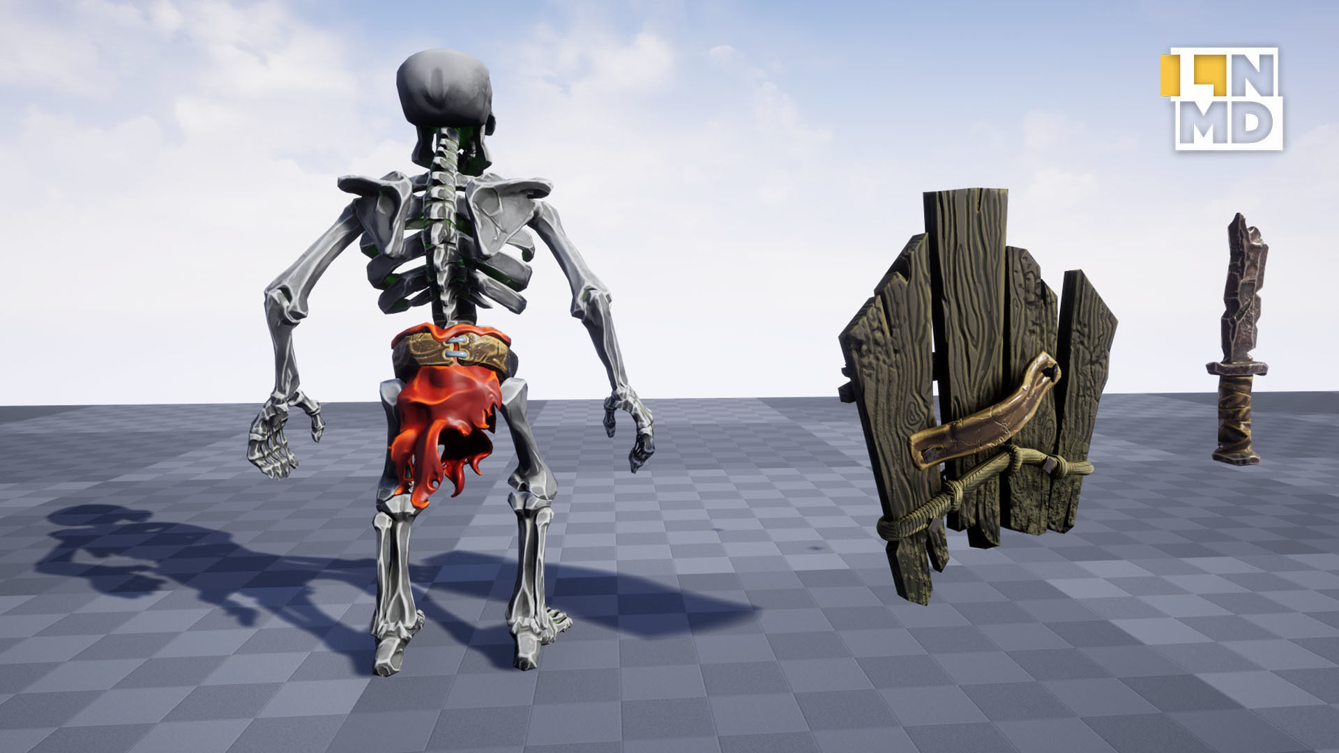 Game ready Skeleton character with 24 animations Low-poly 3D model_17