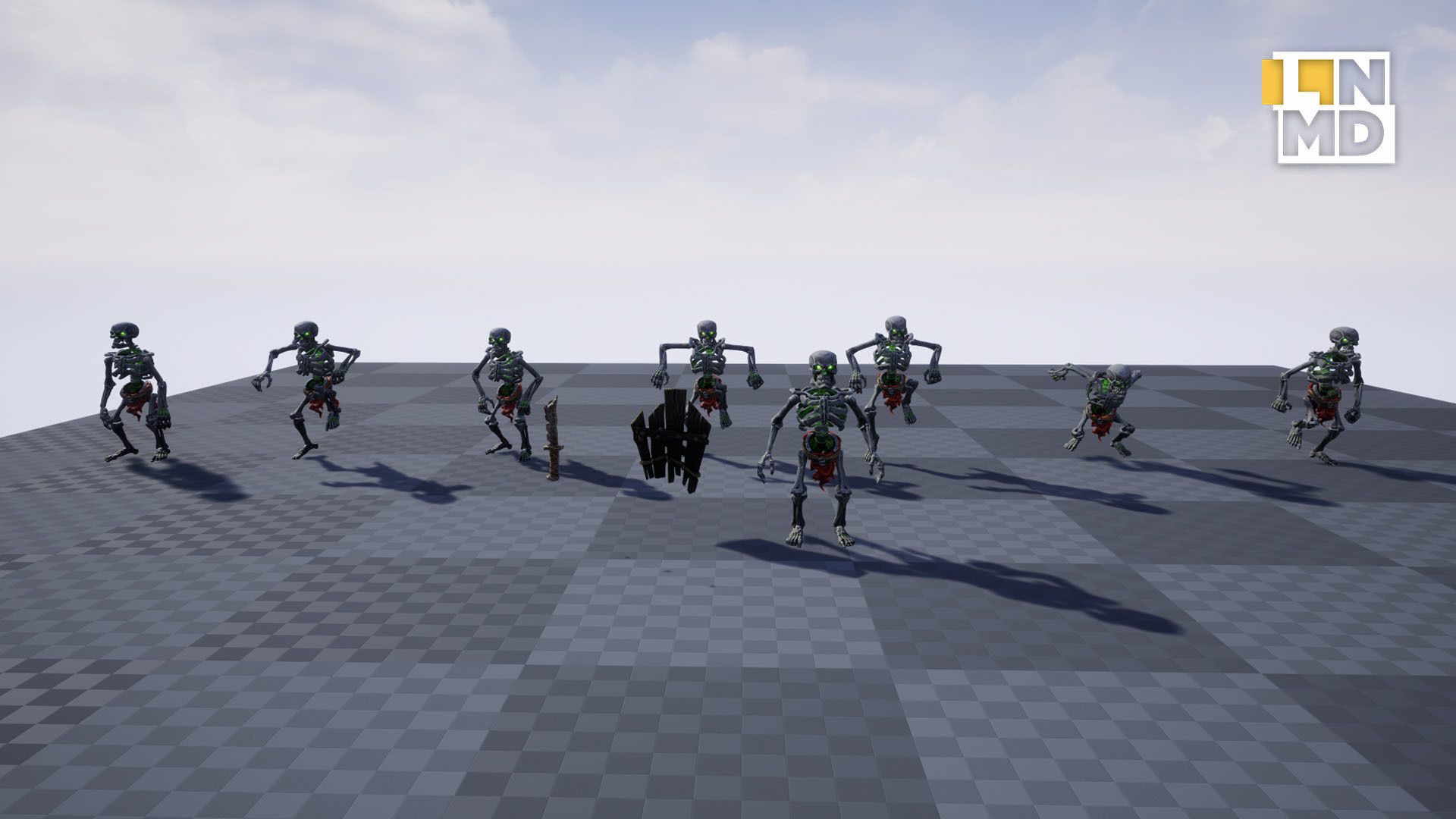 Game ready Skeleton character with 24 animations Low-poly 3D model_14